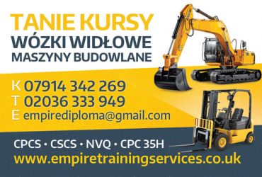 KURSY SZKOLENIA  UPRAWNIENIE NA CSCS CPCS IPAF NPORS CPC 35H NVW LEVEL 1-6 ITP…