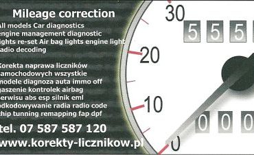 COFANIE KOREKTA LICZNIKA DIAGNOZA CHIP TUNING DPF